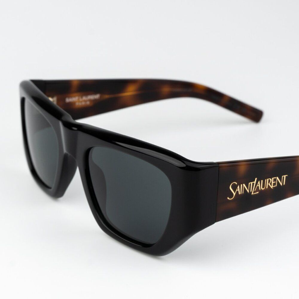 NEW Saint Laurent SL740 004 Black Havana Square Unisex Sunglasses - Picture 6 of 11